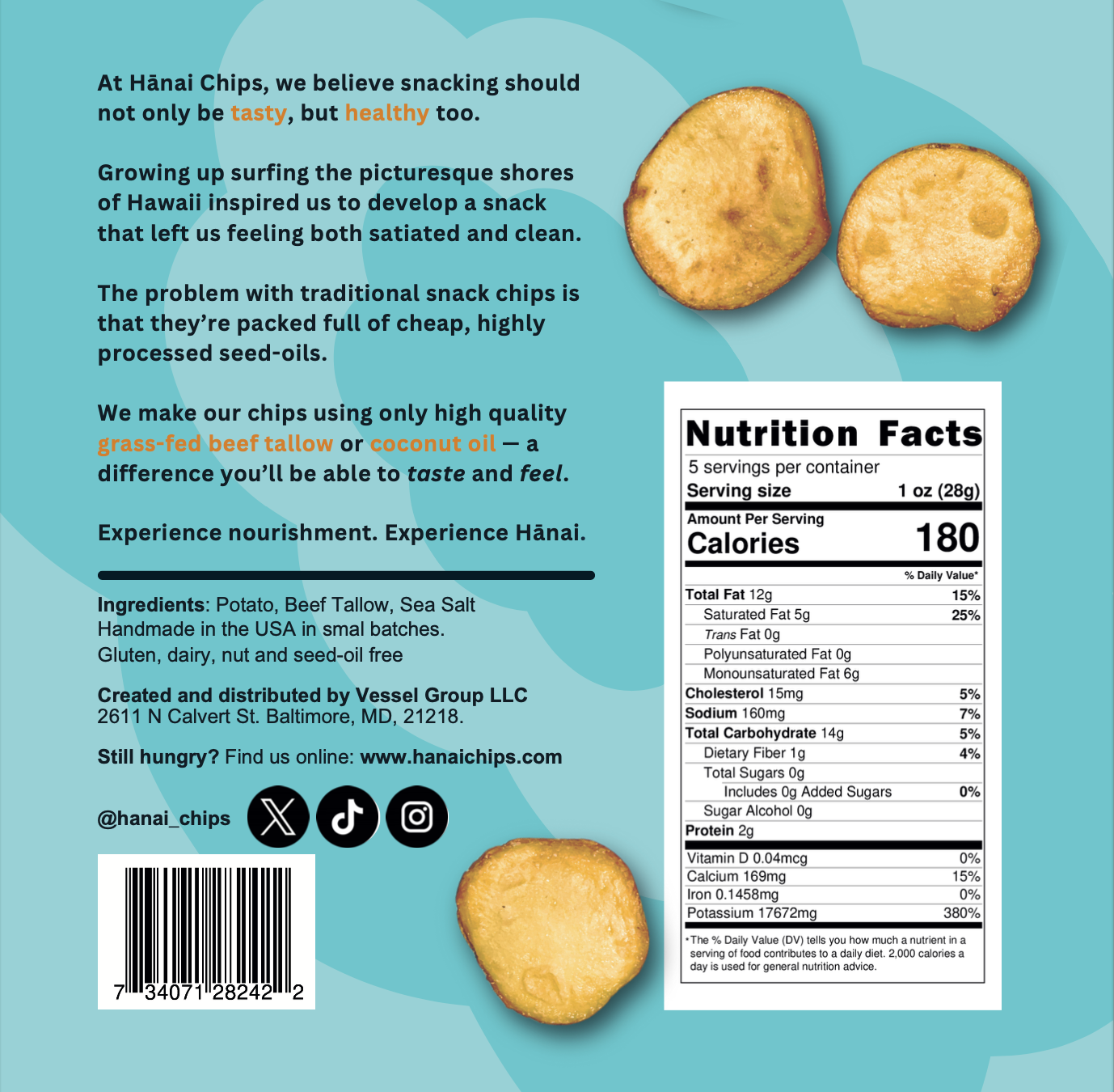 Beef Tallow Chips- Sea Salt